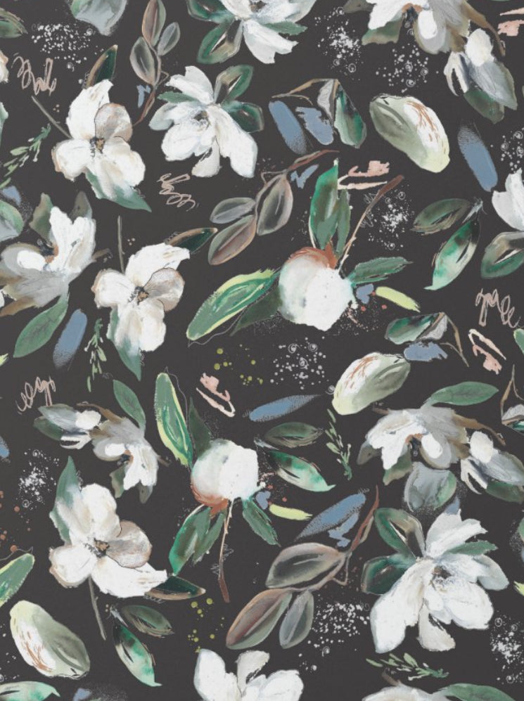 Magnolia Wrapping Paper | Black