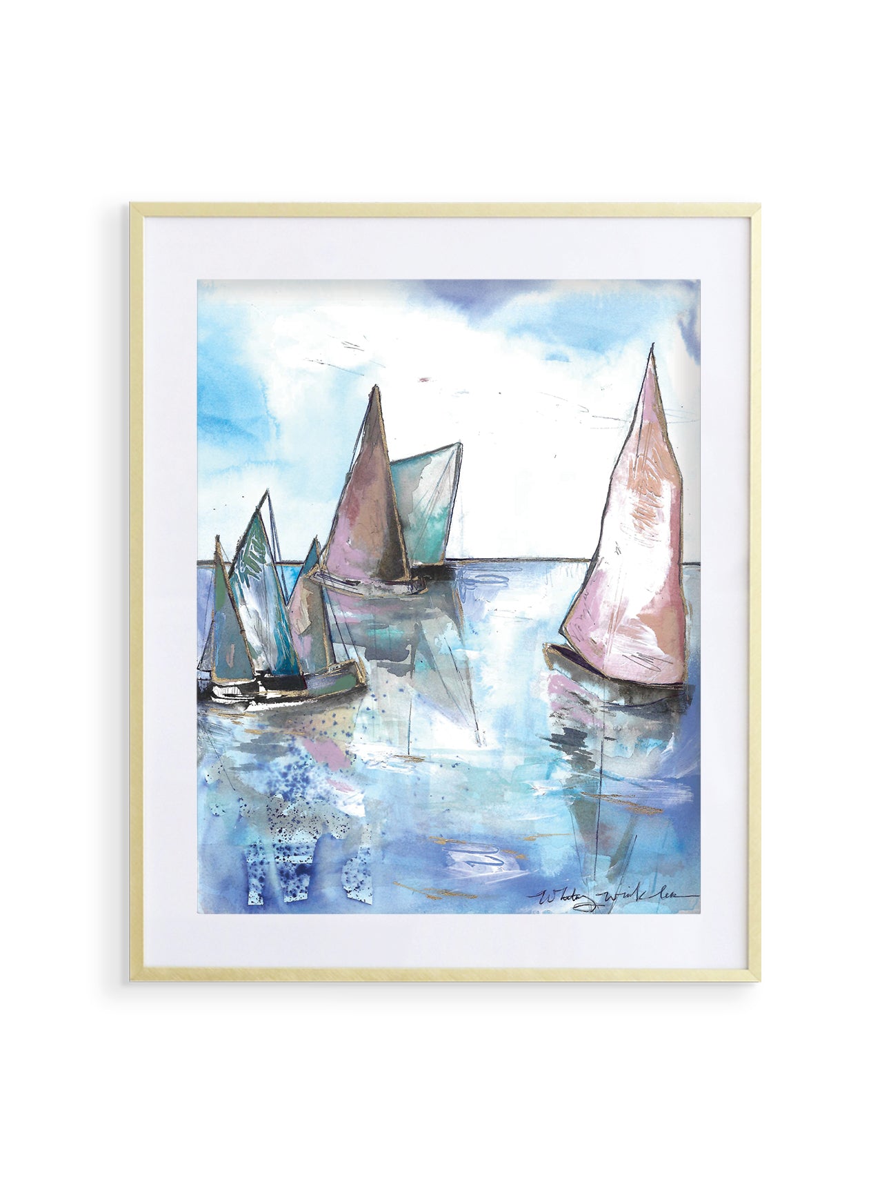 11x14 Sailboats in Summer Print