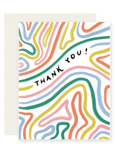 Bendy Lines Thank You Card | Slightly Stationery