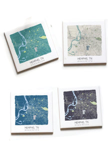 Memphis Map Tile Coasters (Set of 4)