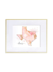 8x10 Texas (Coral) Print