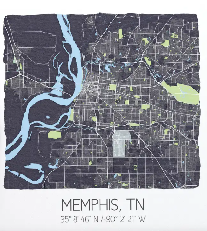 Memphis Map Tile Coasters (Set of 4)