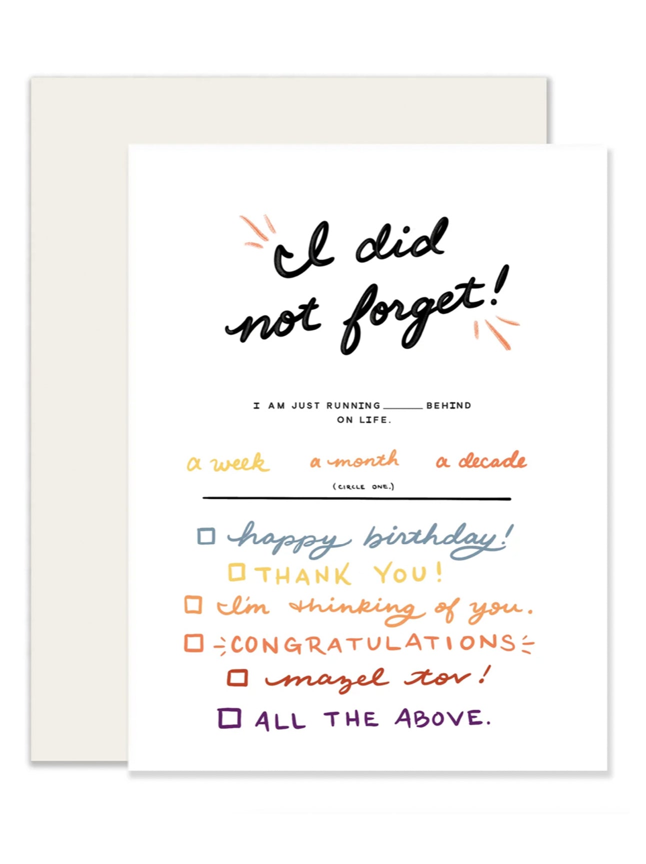 Did Not Forget Card | Slightly Stationery