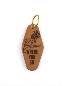 Bloom Where You Go Leather Keychain