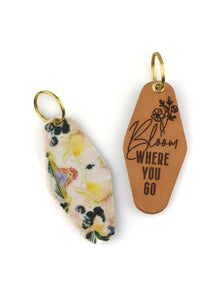 Bloom Where You Go Leather Keychain