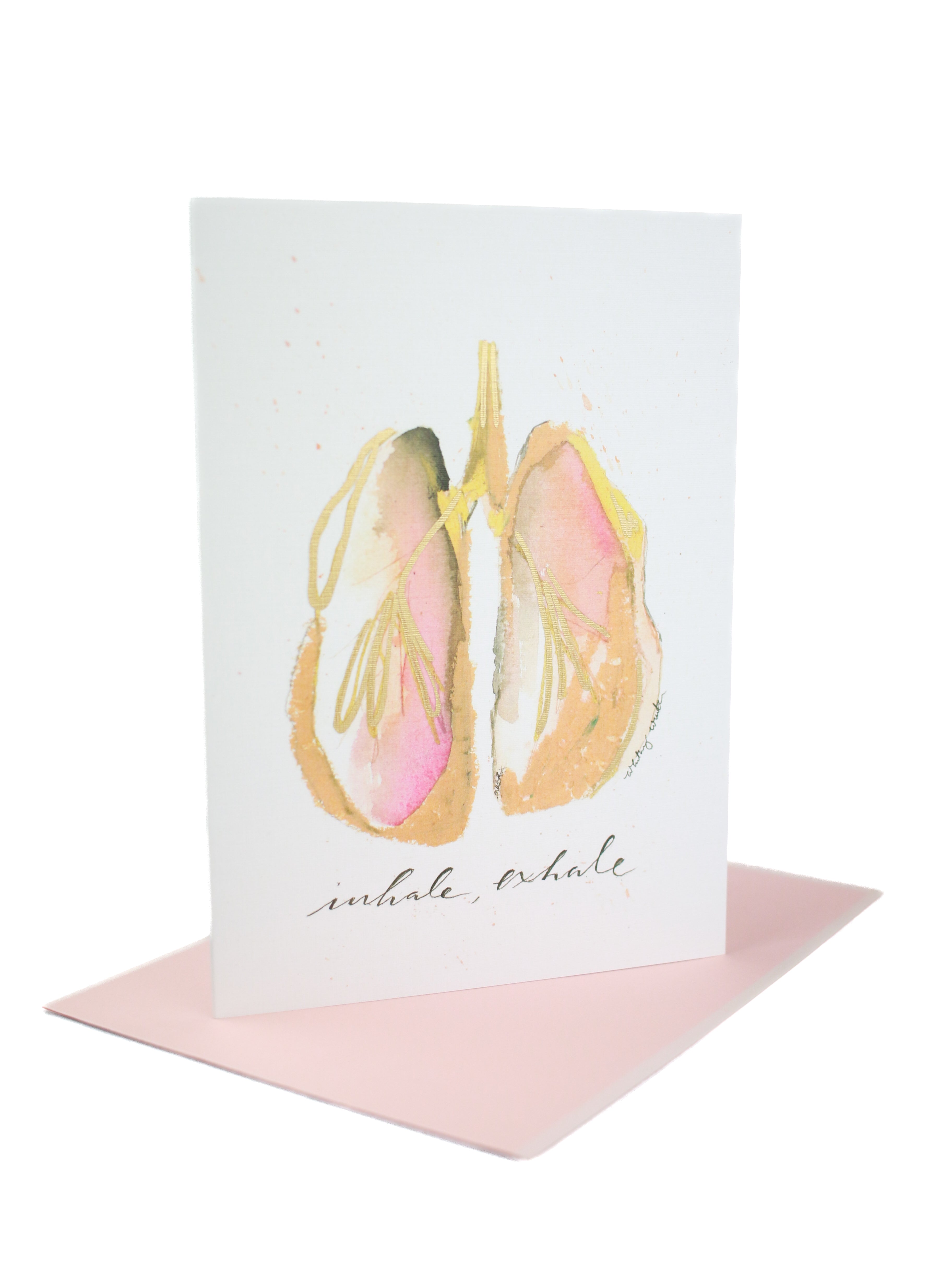 5x7 "Inhale, Exhale" Lungs Greeting Card