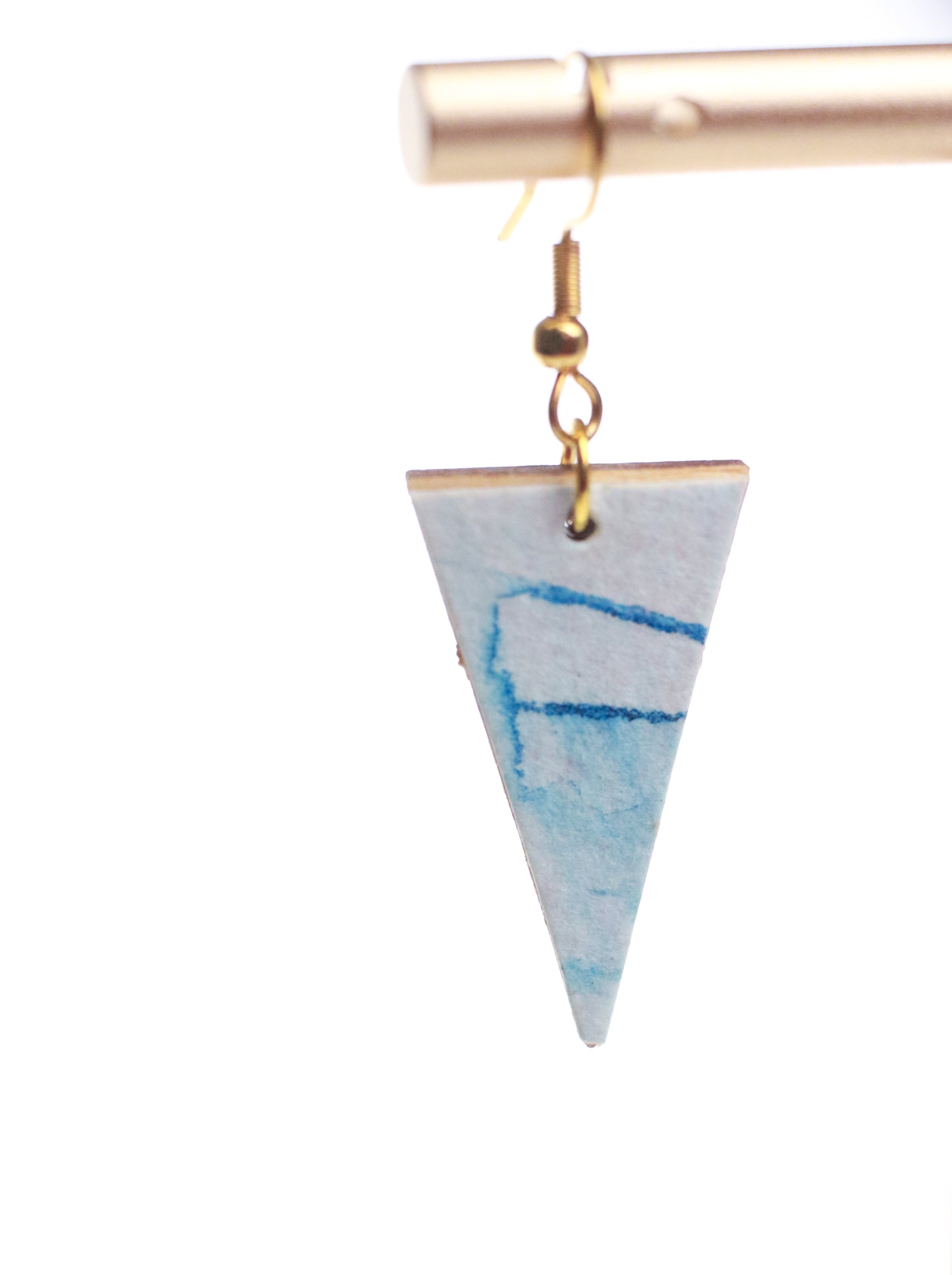 WW Dangle Earrings | Blue Triangle 1