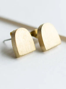 Matte Brass Arch Earrings
