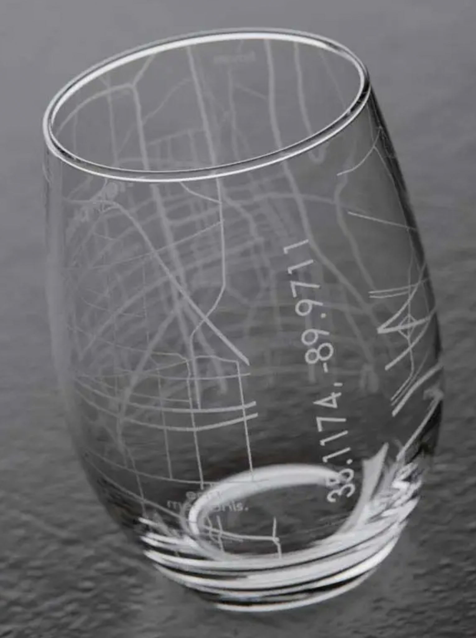 Memphis Map Stemless Wine Glass