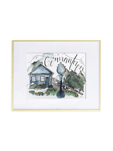 germantown tennessee watercolor and ink art print