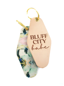 Bluff City Babe Leather Keychain