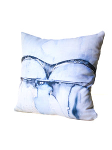 locally designed memphis m bridge pillow blues and golds 14x14