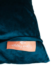 Blue Poppy Velvet Pillow Cover